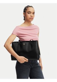Calvin Klein Torebka Ck Medium Work Tote LV04F3442G Czarny. Kolor: czarny. Materiał: skórzane #1
