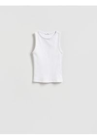 Reserved - Bawełniany top - biały. Kolor: biały. Materiał: bawełna #1