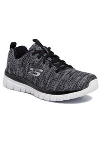 skechers - Skechers Sneakersy Twisted Fortune 12614/BKW Szary. Kolor: szary. Materiał: materiał #6