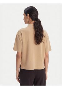 Calvin Klein Polo LV044E241G Beżowy Relaxed Fit. Typ kołnierza: polo. Kolor: beżowy. Materiał: syntetyk #3