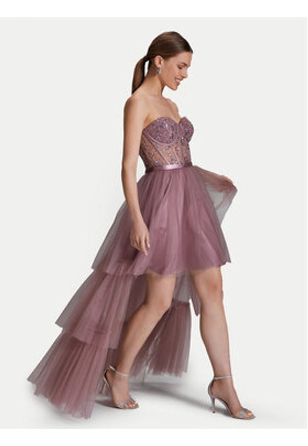 Hey Kyla Sukienka wieczorowa 5AI073HK Różowy Regular Fit. Kolor: różowy. Materiał: syntetyk. Styl: wizytowy