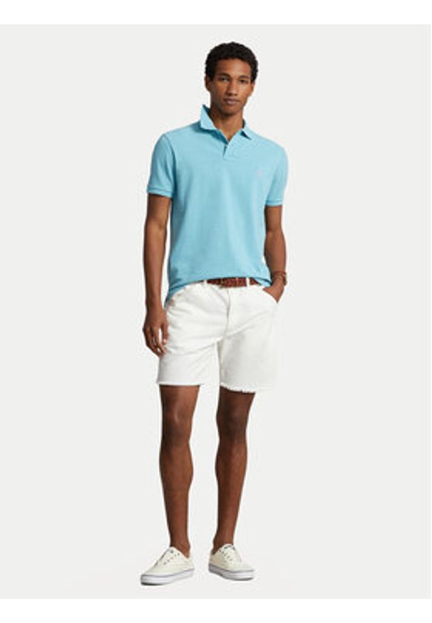 Polo Ralph Lauren Polo 710536856414 Błękitny Slim Fit. Typ kołnierza: polo. Kolor: niebieski. Materiał: bawełna
