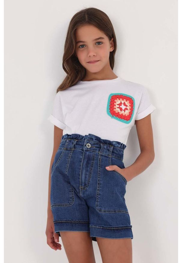 Mayoral t-shirt dziecięcy kolor czerwony. Okazja: na co dzień. Kolor: czerwony. Wzór: aplikacja. Styl: casual