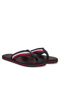 TOMMY HILFIGER - Tommy Hilfiger Japonki Massage Beach Sandal FM0FM05443 Granatowy. Kolor: niebieski. Materiał: materiał