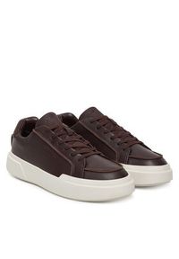 Calvin Klein Sneakersy Chunky Cupsole Lace Up Lth Pinch YM0YM01454 Bordowy. Kolor: czerwony. Materiał: skóra #2