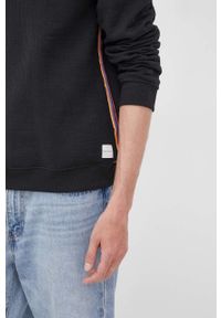 Paul Smith bluza z domieszką wełny męska kolor czarny gładka. Kolor: czarny. Materiał: wełna. Długość rękawa: raglanowy rękaw. Wzór: gładki