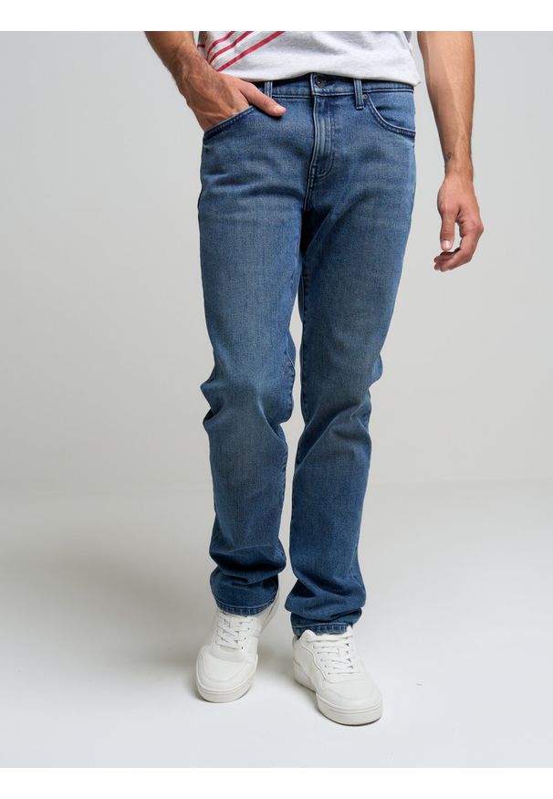 Big-Star - Spodnie jeans męskie Terry 352. Stan: obniżony. Kolor: niebieski. Styl: klasyczny