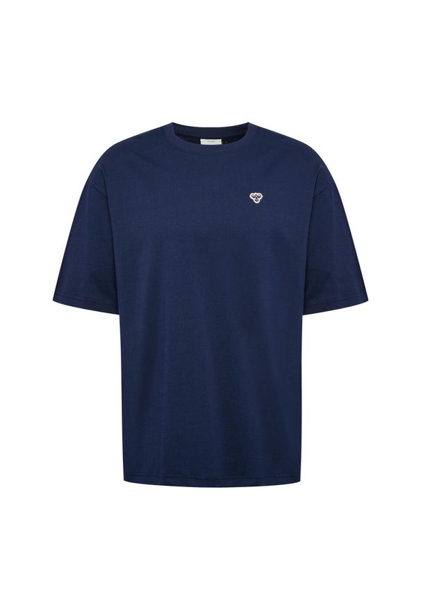 Koszulka Hummel Bee. Typ kołnierza: polo. Kolor: niebieski. Materiał: bawełna. Wzór: haft, aplikacja