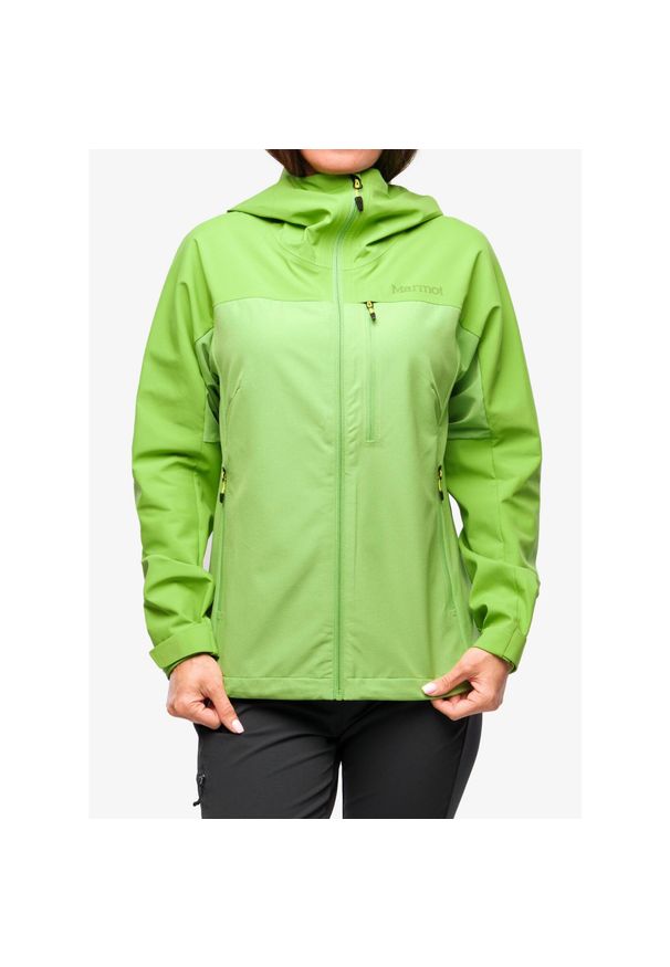 Kurtka softshell damska Marmot ROM GORE-TEX Infinium Hoody. Kolor: zielony. Materiał: softshell. Technologia: Gore-Tex