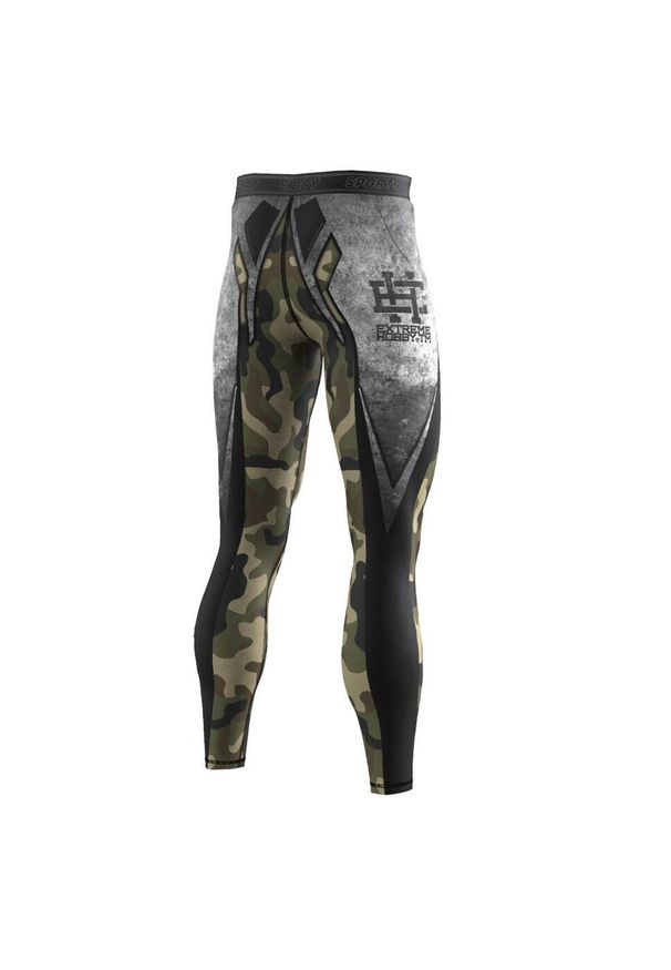 Legginsy sportowe męskie EXTREME HOBBY MILITARY. Kolor: zielony, wielokolorowy, brązowy. Materiał: poliester, elastan