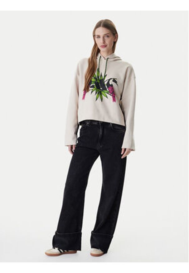 Adidas - adidas Bluza Farm Rio KS8031 Écru Loose Fit. Kolor: kremowy. Materiał: syntetyk, bawełna