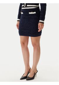 Guess Spódnica ołówkowa W5BD1X Z4090 Granatowy Slim Fit. Kolor: niebieski. Materiał: syntetyk