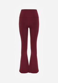 Renee - Bordowe Spodnie High Waist z Elastycznego Materiału z Gumką w Talii Dorra. Stan: podwyższony. Kolor: czerwony. Materiał: materiał. Wzór: gładki. Styl: retro, sportowy #8