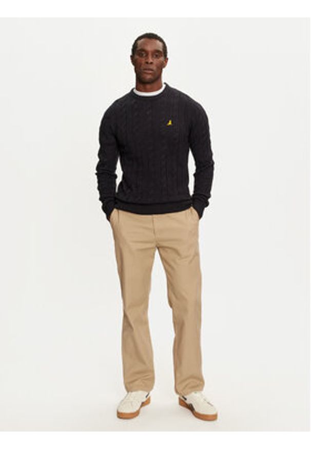 Brave Soul Sweter MK-162ALLIANCE Granatowy Regular Fit. Kolor: niebieski. Materiał: syntetyk