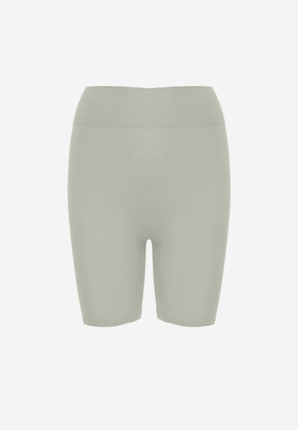 Renee - Zielone Elastyczne Szorty Biker High Waist Diovien. Okazja: na co dzień. Stan: podwyższony. Kolor: zielony. Materiał: prążkowany. Długość: krótkie. Styl: casual