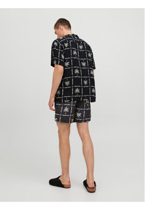 Jack & Jones Koszula Jorluke 12255727 Czarny Relaxed Fit. Kolor: czarny. Materiał: wiskoza