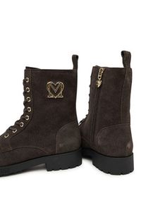 Love Moschino - LOVE MOSCHINO Trzewiki JA24254G0NIG0313 Brązowy. Kolor: brązowy. Materiał: zamsz, skóra #4