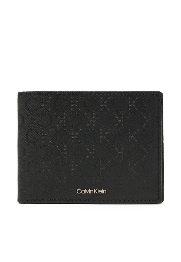 Calvin Klein Duży Portfel Męski Trifold 10Cc W/Coin K50K512684 Czarny. Kolor: czarny. Materiał: skóra