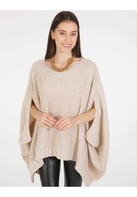 Unisono - LUŹNY SWETER 220-RF145 BEIGE. Materiał: poliester, akryl #1