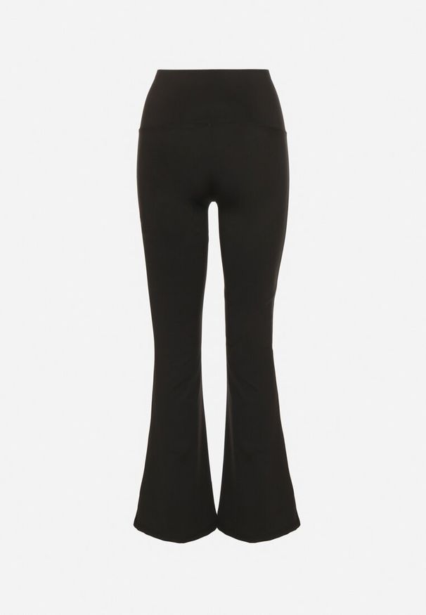 Born2be - Czarne Spodnie Typu Dzwony z Wysokim Stanem Evelauri. Okazja: na co dzień. Stan: podwyższony. Kolor: czarny. Styl: casual