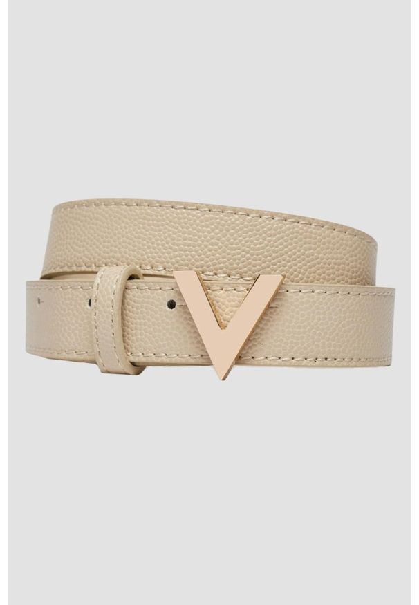 Valentino by Mario Valentino - VALENTINO Beżowy pasek damski Divina, Rozmiar XS. Kolor: beżowy