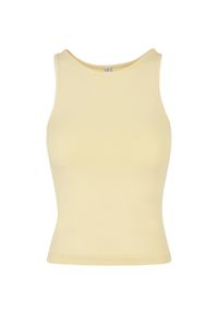 BUILD YOUR BRAND - Damski Bezrękawnik Typu Racerback. Kolor: żółty. Długość rękawa: bez rękawów