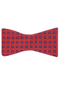 Modini - Czerwono-granatowa mucha wiązana w kwiaty W95. Kolor: wielokolorowy, czerwony, niebieski. Materiał: poliester, tkanina. Wzór: kwiaty. Styl: elegancki #1