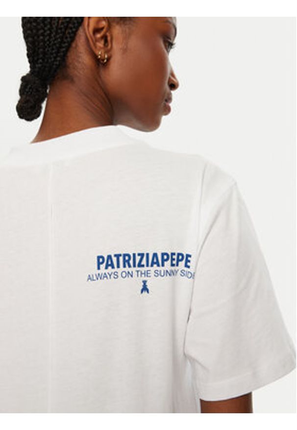 Patrizia Pepe T-Shirt 8M1687/J261-W103 Biały Regular Fit. Kolor: biały. Materiał: bawełna