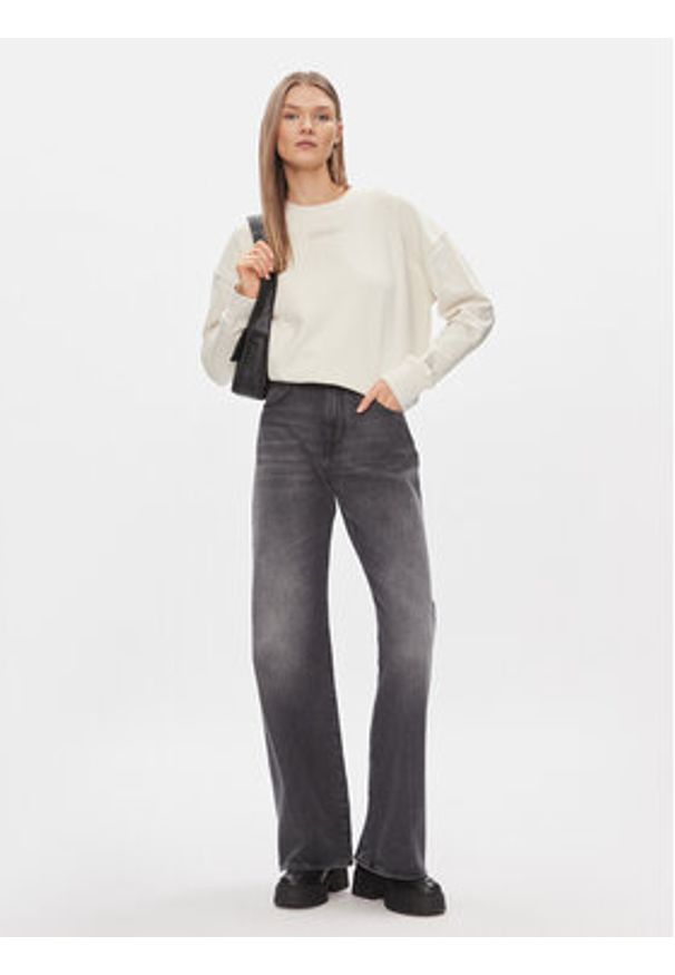 Calvin Klein Bluza Micro Logo K20K206630 Écru Regular Fit. Materiał: bawełna