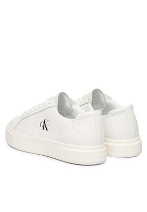 Calvin Klein Sneakersy Basket Cupsole Laceup Lth Ml YM0YM01460 Biały. Kolor: biały. Materiał: skóra