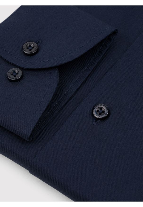 Pako Lorente - PAKO LORENTE – Granatowa koszula bawełniana. Kolor: niebieski. Materiał: bawełna. Długość rękawa: długi rękaw. Długość: długie. Sezon: wiosna, lato