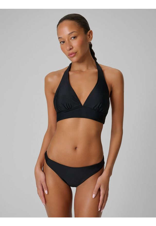 4f - 4F Góra od bikini damska - czarna XS. Kolor: czarny. Materiał: materiał