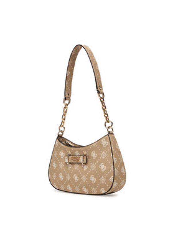 Guess Torebka Carrie Logo HWGP98 98180 Beżowy. Kolor: beżowy. Materiał: skórzane