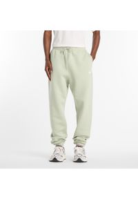 Spodnie męskie New Balance MP41503GAS – miętowe. Kolor: miętowy. Materiał: bawełna, dresówka, materiał, poliester #1