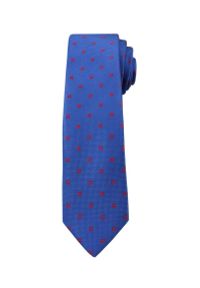Krawat Męski, Niebieski w Groszki - Angelo di Monti. Kolor: niebieski. Wzór: grochy #1