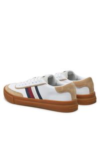 TOMMY HILFIGER - Tommy Hilfiger Sneakersy Th Cupset 1A2 Lth Mix FM0FM05118 Biały. Kolor: biały. Materiał: skóra