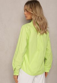 Renee - Jasnozielona Klasyczna Koszula z Długimi Rękawami z Możliwością Podwinięcia Brennadia. Kolor: zielony. Materiał: materiał. Długość rękawa: długi rękaw. Długość: długie. Wzór: gładki. Styl: klasyczny #3