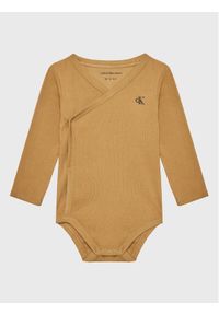 Calvin Klein Jeans Body dziecięce IN0IN00032 Brązowy Regular Fit. Kolor: brązowy. Materiał: bawełna #1