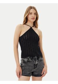 only - ONLY Top Noella 15352137 Czarny Regular Fit. Kolor: czarny. Materiał: syntetyk