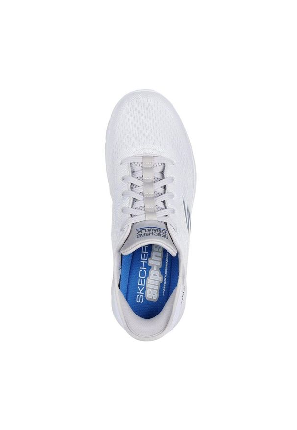 skechers - Męskie GO WALK FLEX NEW WORLD Slip-On Biały / szary. Zapięcie: bez zapięcia. Kolor: biały, wielokolorowy, szary. Materiał: materiał