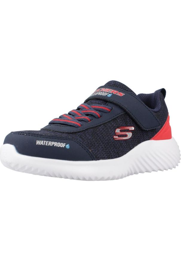 skechers - Buty SKECHERS BOUNDER-DRIPPER DROP Niebieski. Kolor: czerwony, niebieski, wielokolorowy. Materiał: syntetyk, tkanina. Styl: sportowy. Model: Skechers Sport. Sport: turystyka piesza