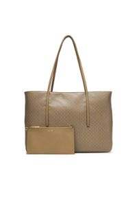 Calvin Klein Torebka Emblem Aop Tote W/ Pouch LV04F3266G Beżowy. Kolor: beżowy. Materiał: skórzane #1