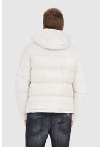 Blauer USA - BLAUER Ecru puchowa kurtka męska z kapturem Eduardo, Rozmiar M. Typ kołnierza: kaptur. Kolor: biały. Materiał: puch #4