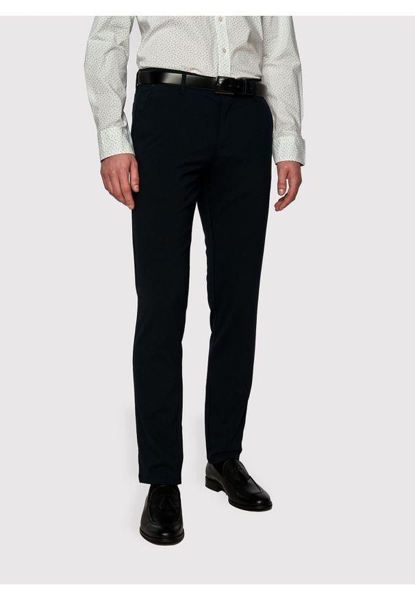 Pako Lorente - PAKO LORENTE – Męskie basicowe spodnie w kolorze granatowym P23SB-WX-005-G-0. Kolor: niebieski. Materiał: bawełna, elastan. Długość: długie. Wzór: gładki