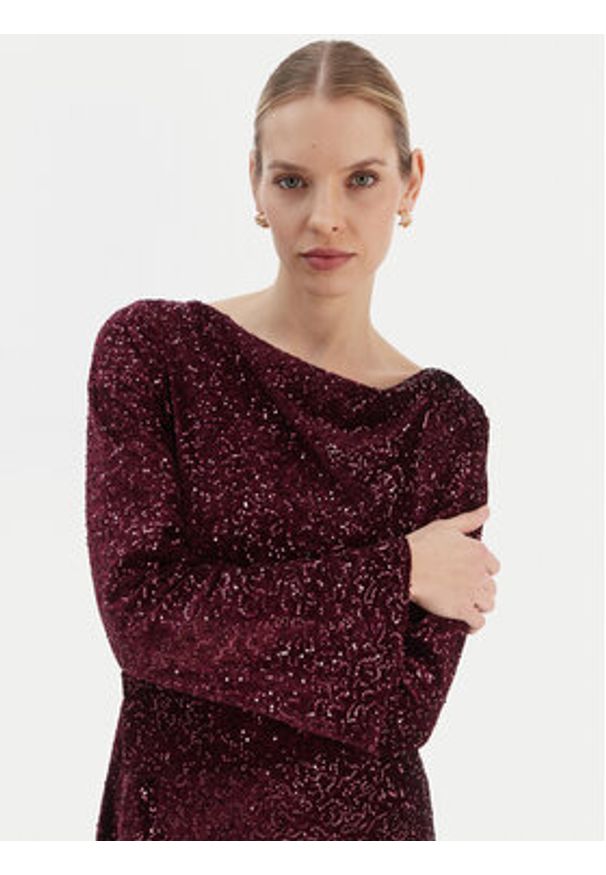 Rinascimento Sukienka koktajlowa CFC0126781003 Bordowy Regular Fit. Kolor: czerwony. Materiał: syntetyk. Styl: wizytowy