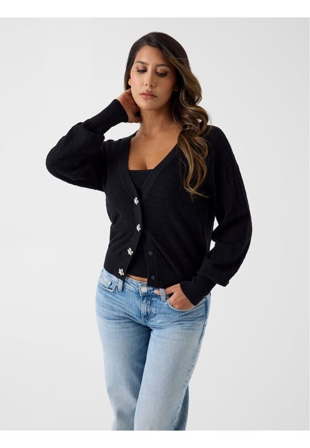 Guess Sweter 183081 Czarny Classic Fit. Kolor: czarny