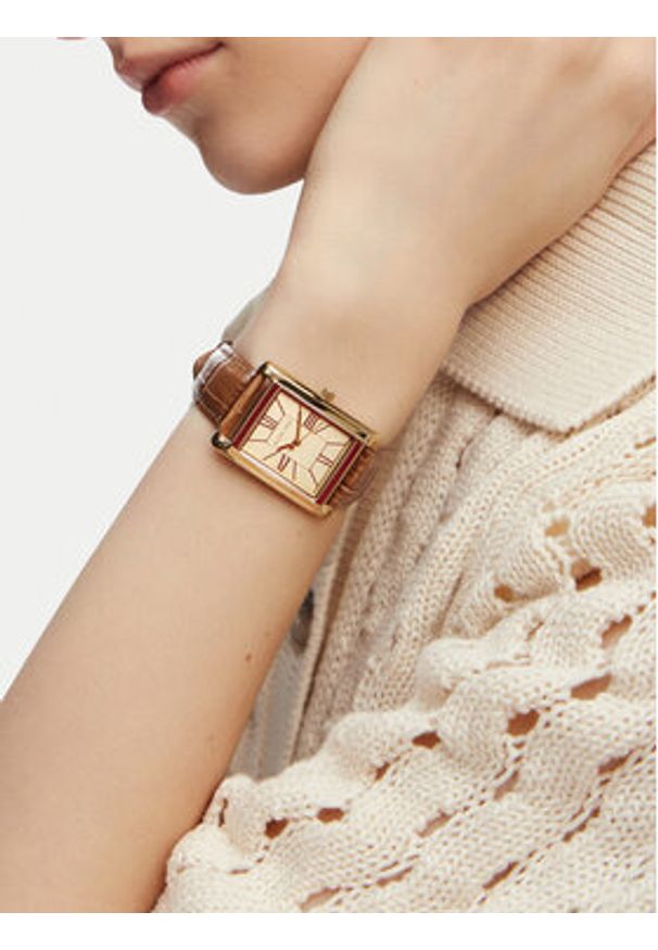 Michael Kors Zegarek Essex MK7584 Brązowy. Kolor: brązowy. Materiał: skóra