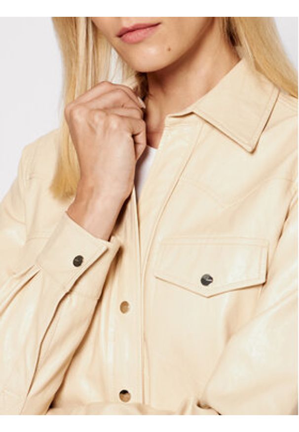 Pinko Koszula Ciambella 2 1G16EB 7866 Beżowy Regular Fit. Kolor: beżowy. Materiał: skóra