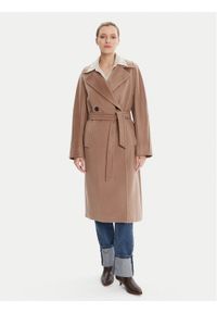 Weekend Max Mara Płaszcz wełniany Resina 2525016031 Brązowy Regular Fit. Kolor: brązowy. Materiał: wełna