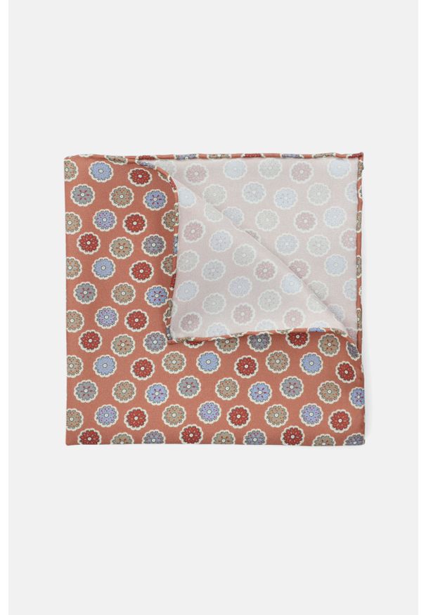 Lancerto - Poszetka Pomarańczowa Wzór. Kolor: pomarańczowy. Materiał: jedwab